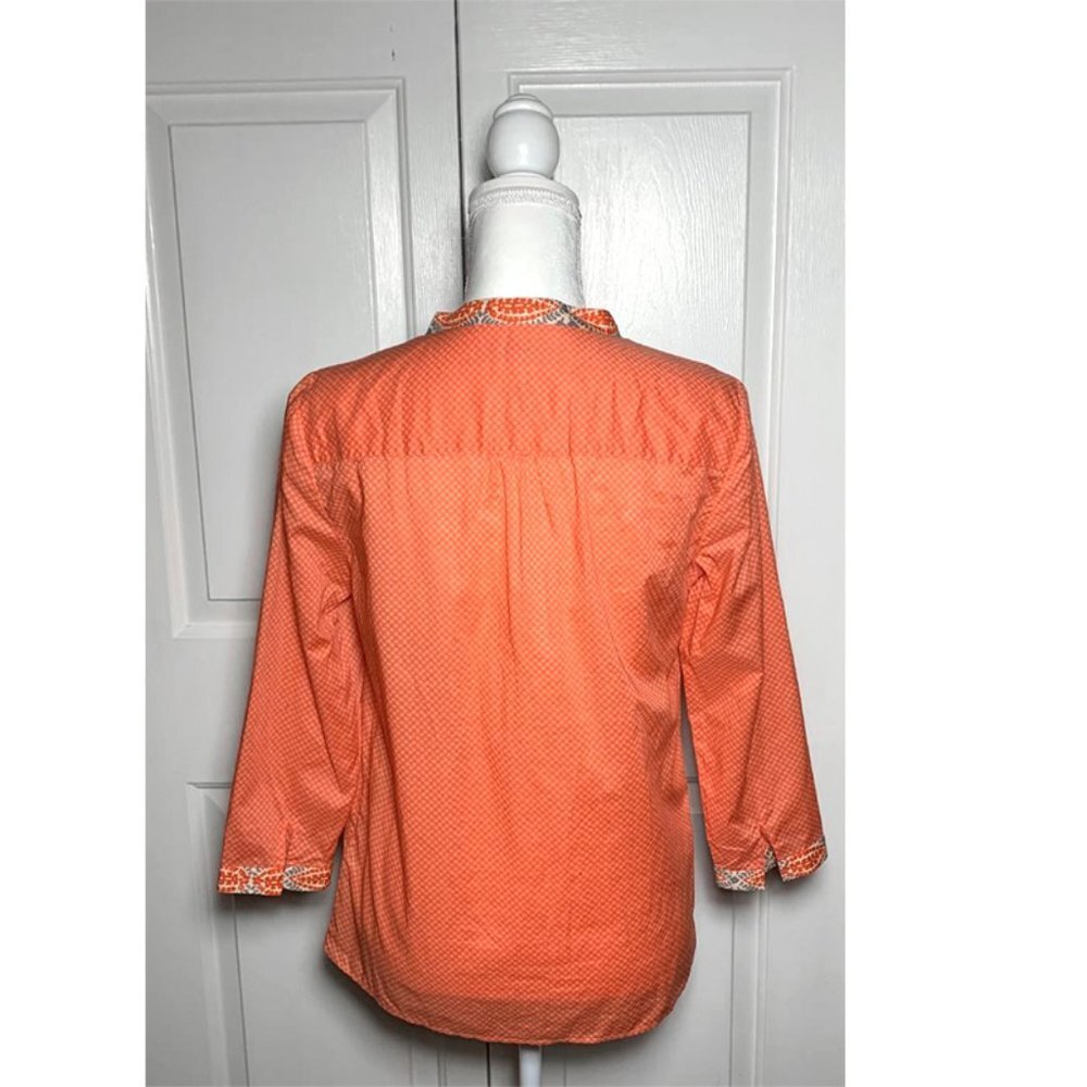 J .CREW Tangerine Cotton Dot Tunic - Picture 3 of 6